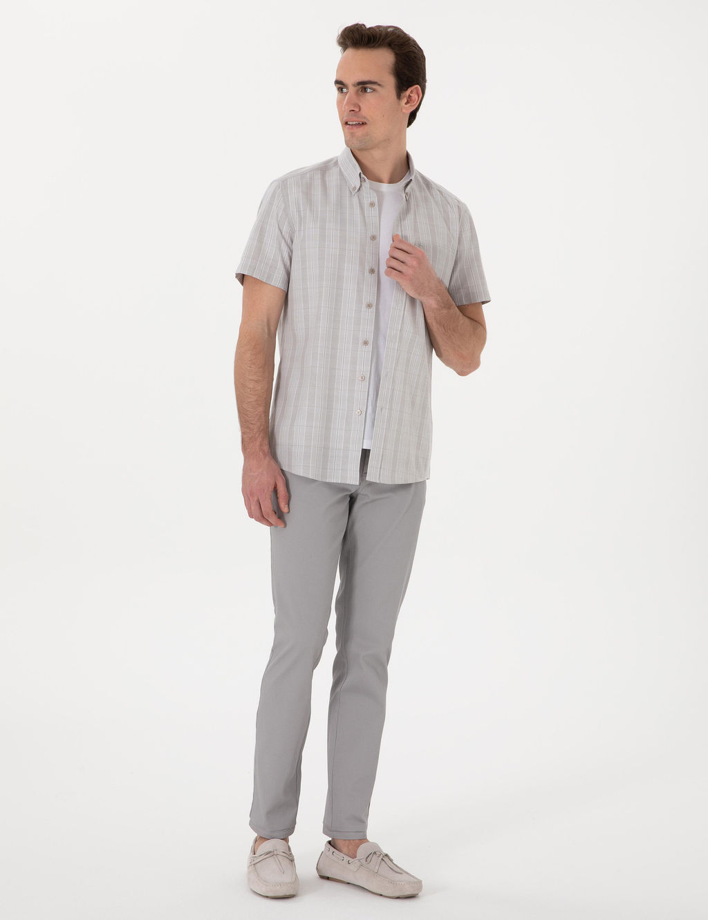 Gri Slim Fit Kanvas Pantolon - Pierre cardin фото 3