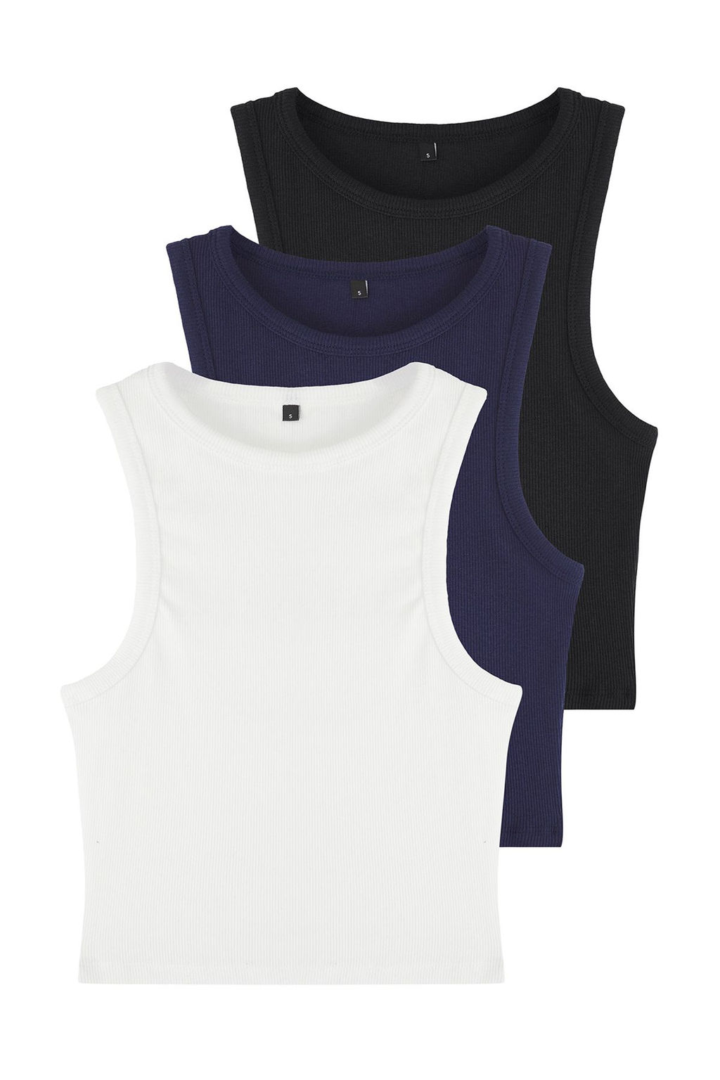 TRENDYOLMILLA Siyah-Ekru-Lacivert Fitted Crop Esnek Orme Atlet TWOSS25AL00053  фото 8