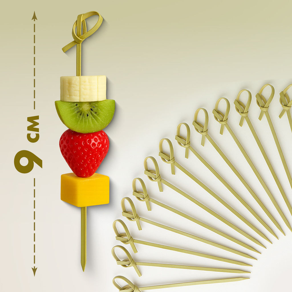 Шпажки бамбук 9 см "Узелок"