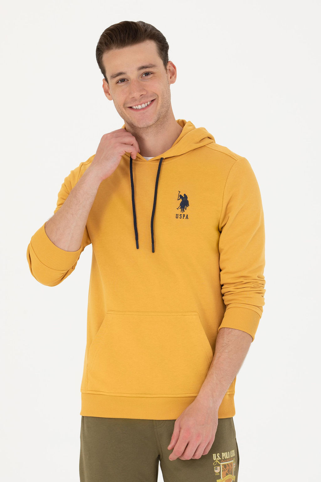 Мужской горчичный базовый свитшот Неожиданная скидка в корзине - U.s. polo assn фото 8