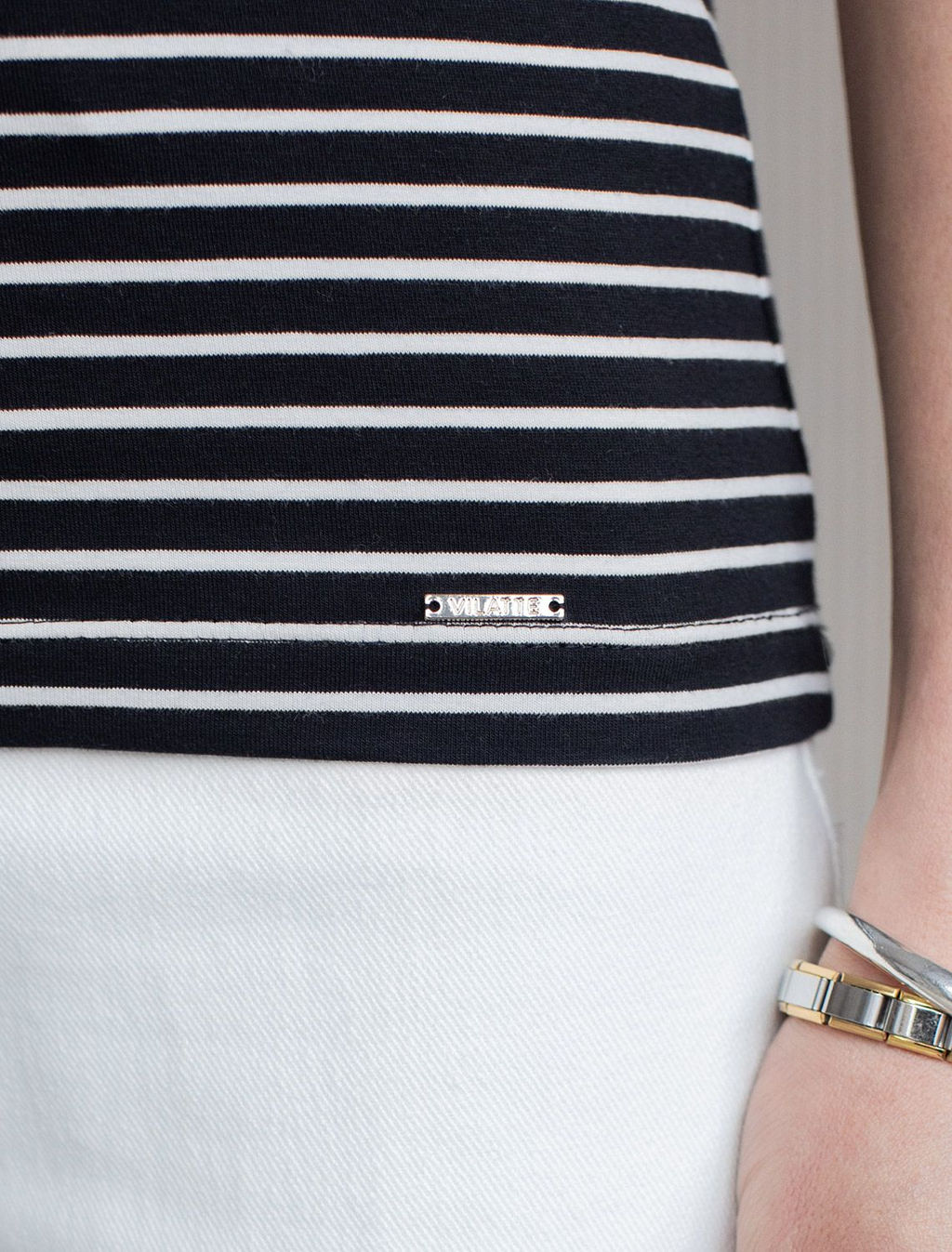 Топ в полоску из премиального хлопка с эластаном