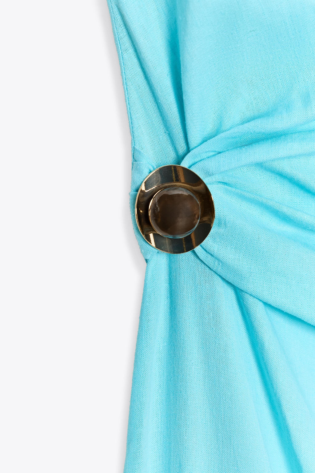 APPLIQU_ ASYMMETRIC LINEN BLEND MIDI DRESS - Zara фото 9