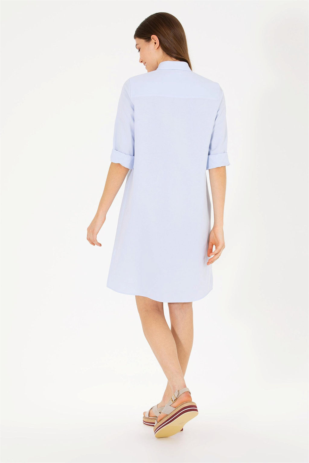 Женское синее тканое платье Неожиданная скидка в корзине - U.s. polo assn фото 5