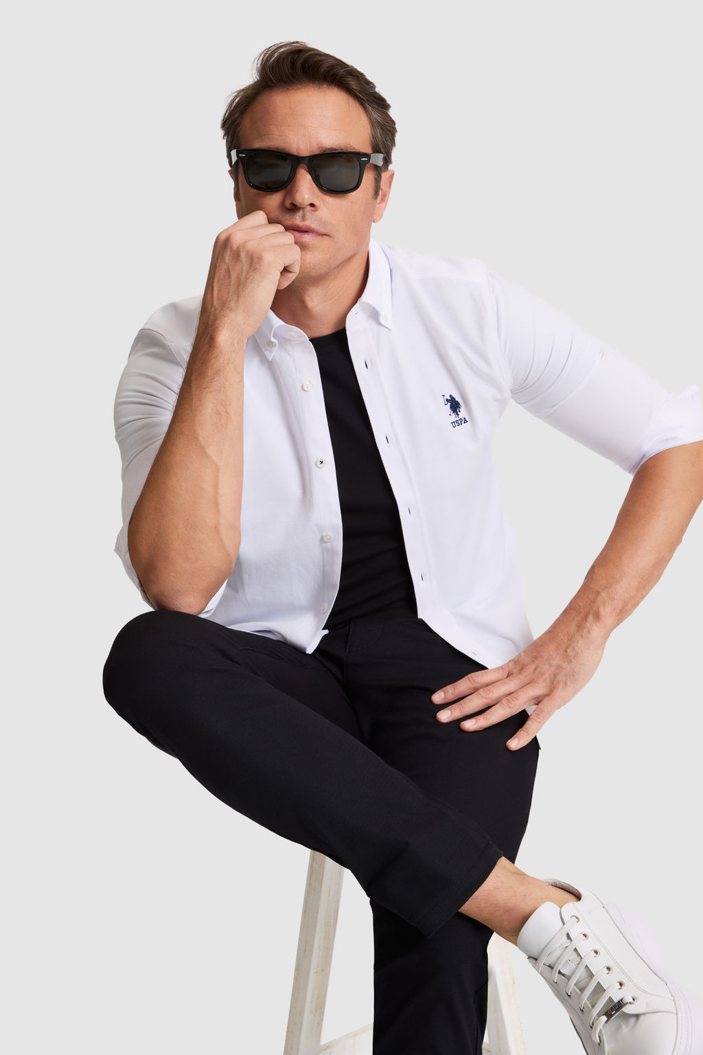 Erkek Beyaz Uzun Kollu Basic G_mlek - U.s. polo assn фото 3