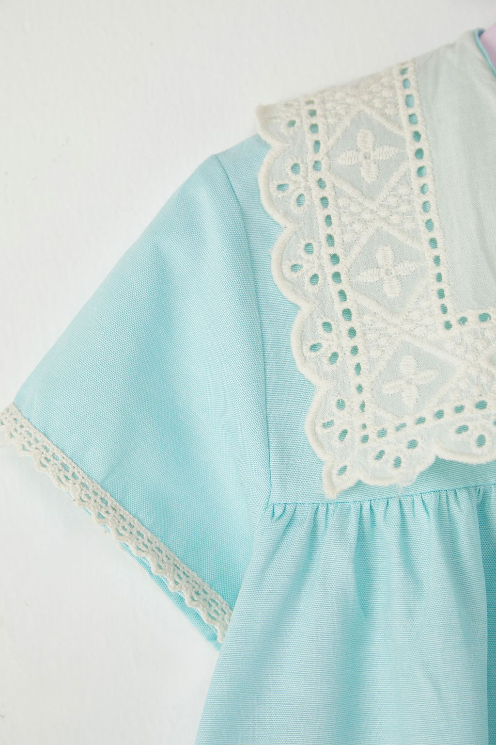 Pembe K?z Cocuk Pamuklu Brode Detayl? K?sa Kol Mini Orme Elbise TKDSS25EL00020 - Trendyolmilla фото 6