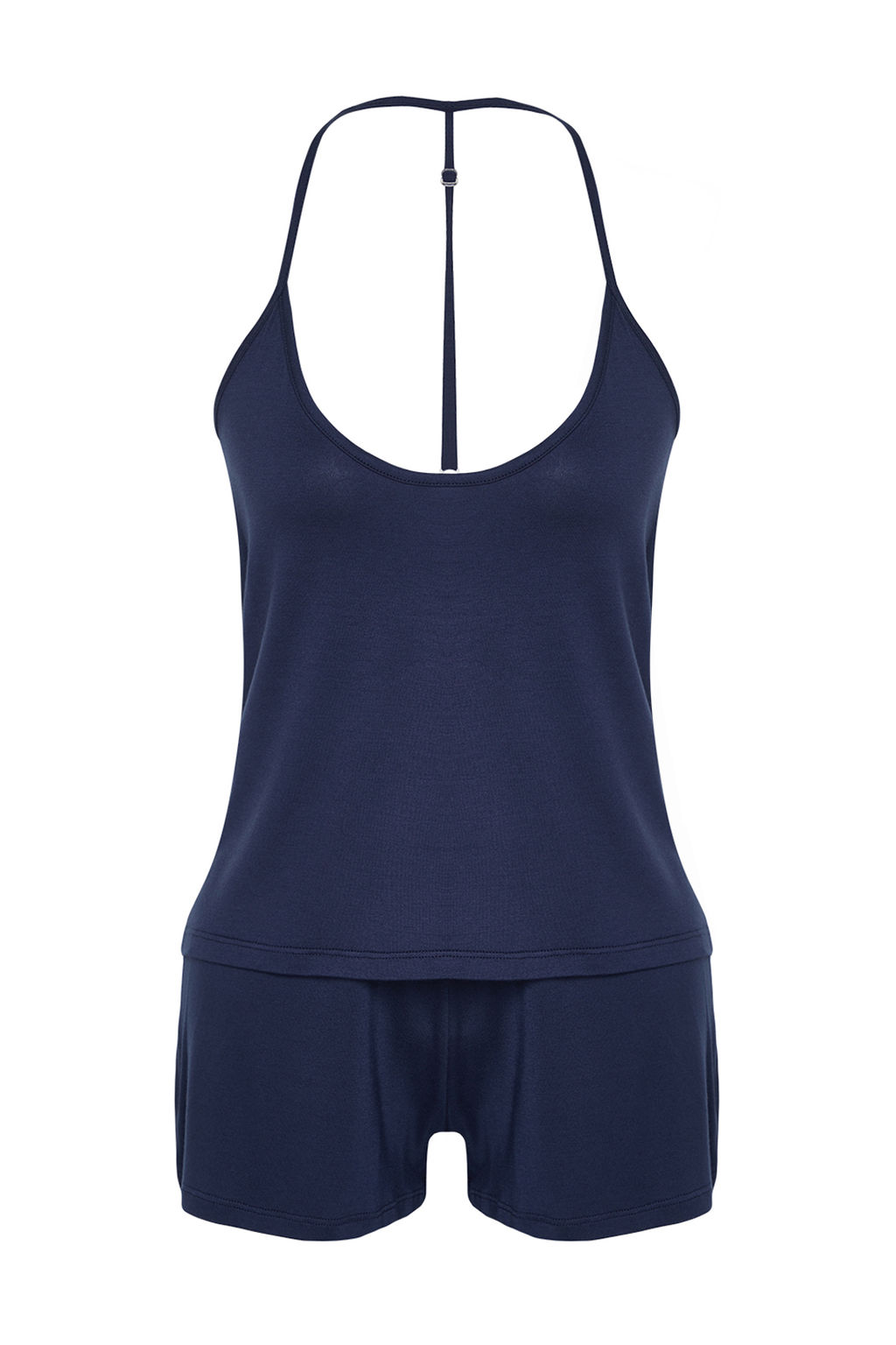 Trendyolmilla Premium Lacivert Ip Ask?l? Viskon Sortlu Orme Pijama Tak?m? THMSS24PT00058  фото 7