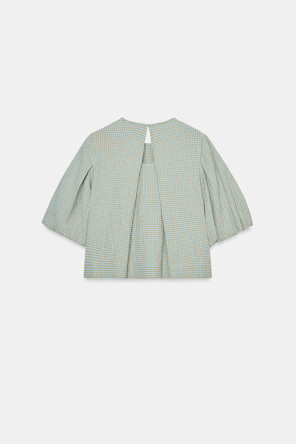 CHECK BALLOON SLEEVE TOP - Zara фото 8