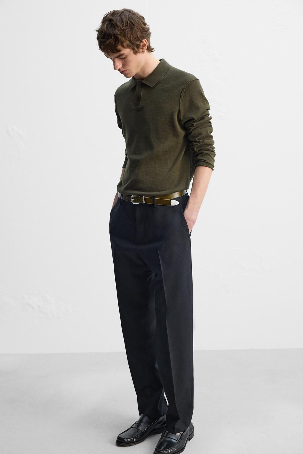 KNIT WOOL-COTTON POLO SHIRT - Zara фото 14