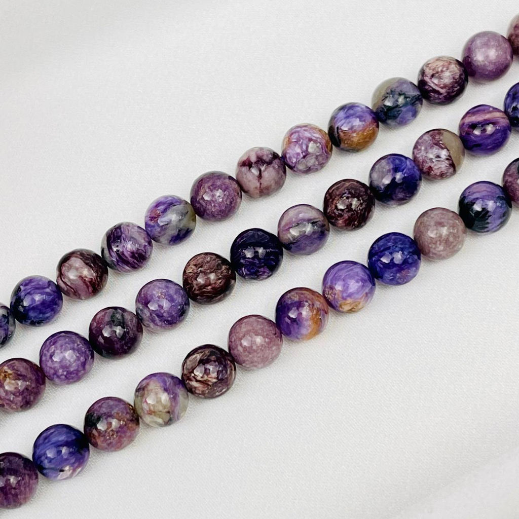 Бусины для украшений из Чароита (45 бусин) 39 см