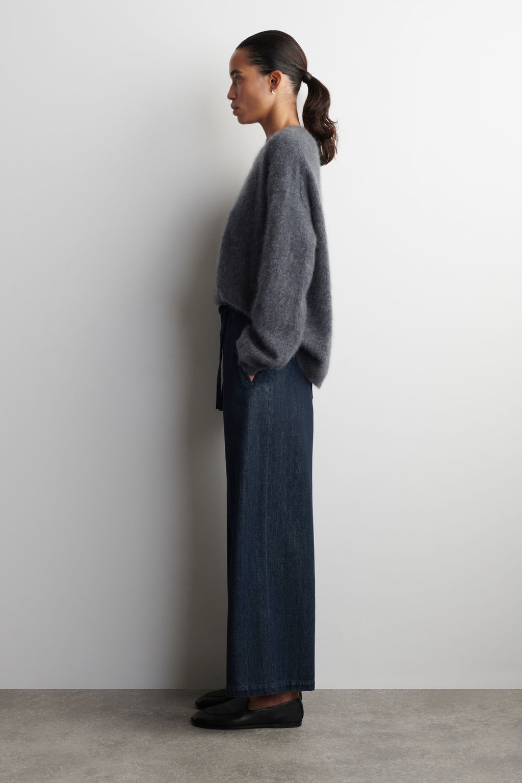 PANTAL?N DENIM WIDE LEG CROP - H&m фото 6