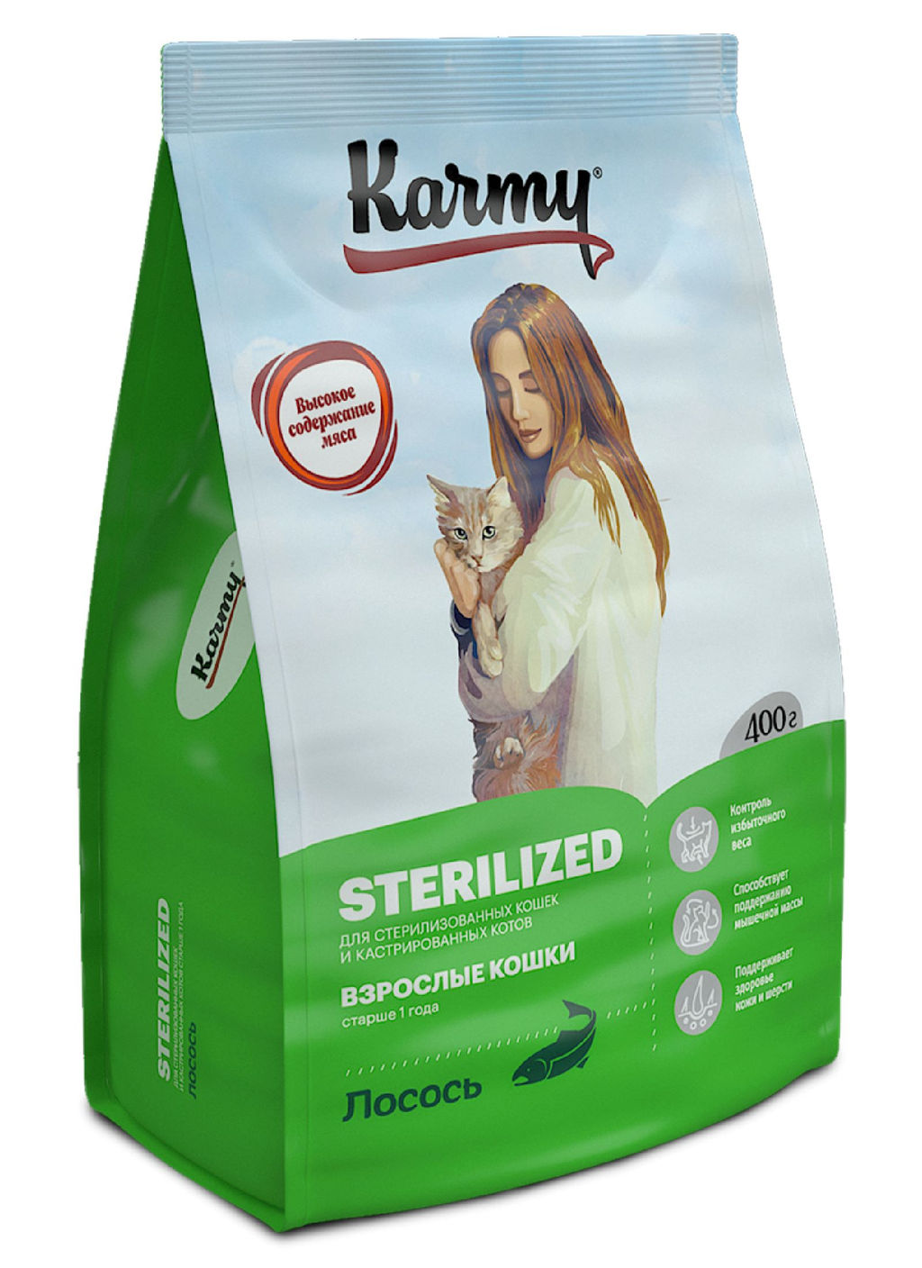 Корм для стерилизованных кошек и кастрированных котов с лососем УТ-00007018/УТ-00008419