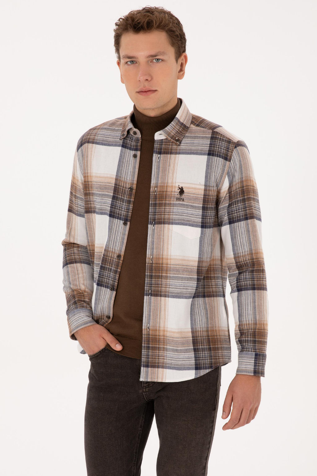 Erkek Camel Uzun Kollu G_mlek - U.s. polo assn фото 3