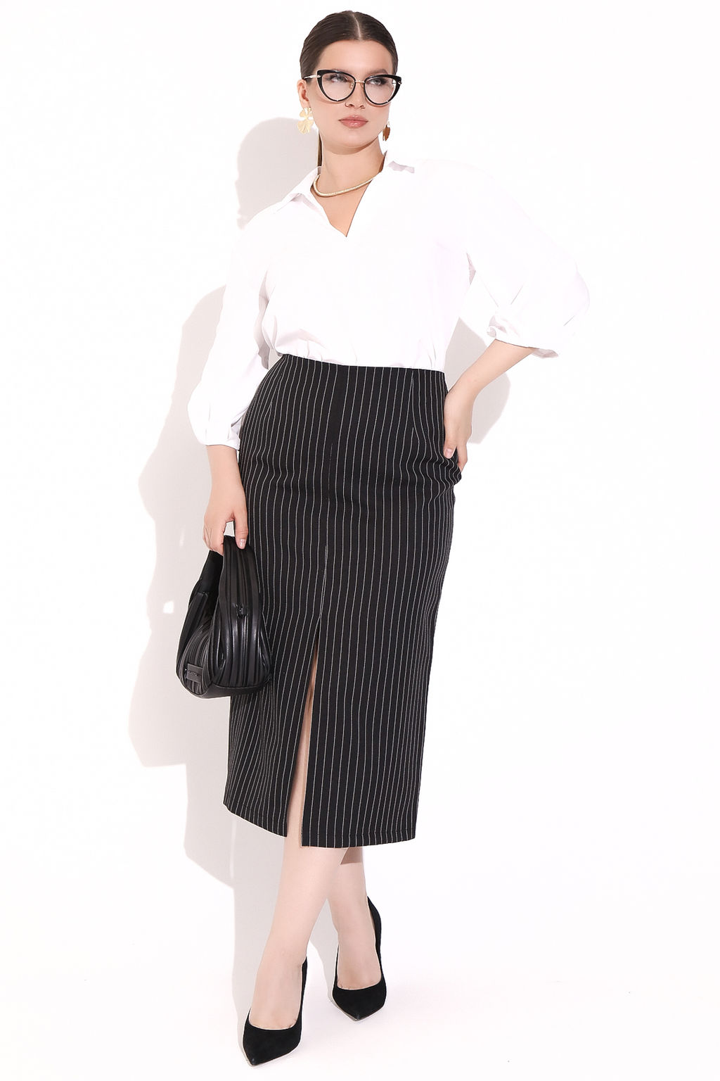 Юбка Фабия (полоска черная) - Эльза фото 7