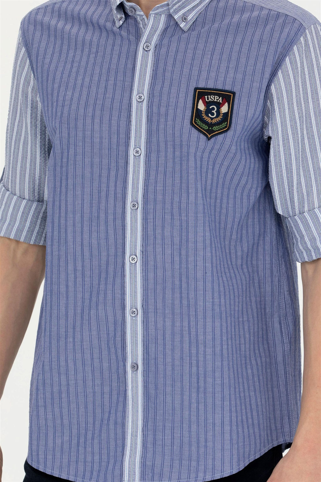 Мужская темно-синяя рубашка с длинным рукавом - U.s. polo assn фото 6