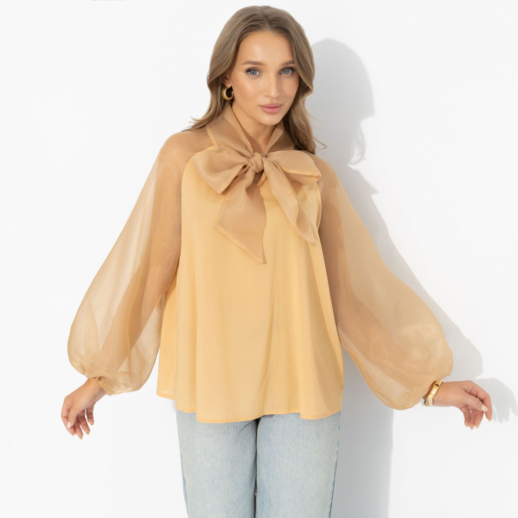 Блуза комбинированная с органзой, Больше, чем образ - Charutti фото 2