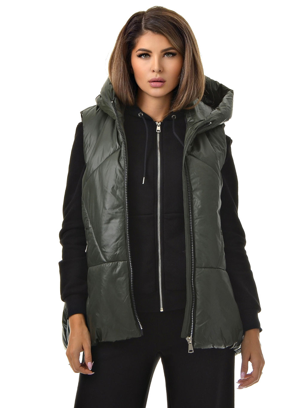 ЖИЛЕТКА М-531 ТЕМНЫЙ ХАКИ - А+б коллекция фото 4