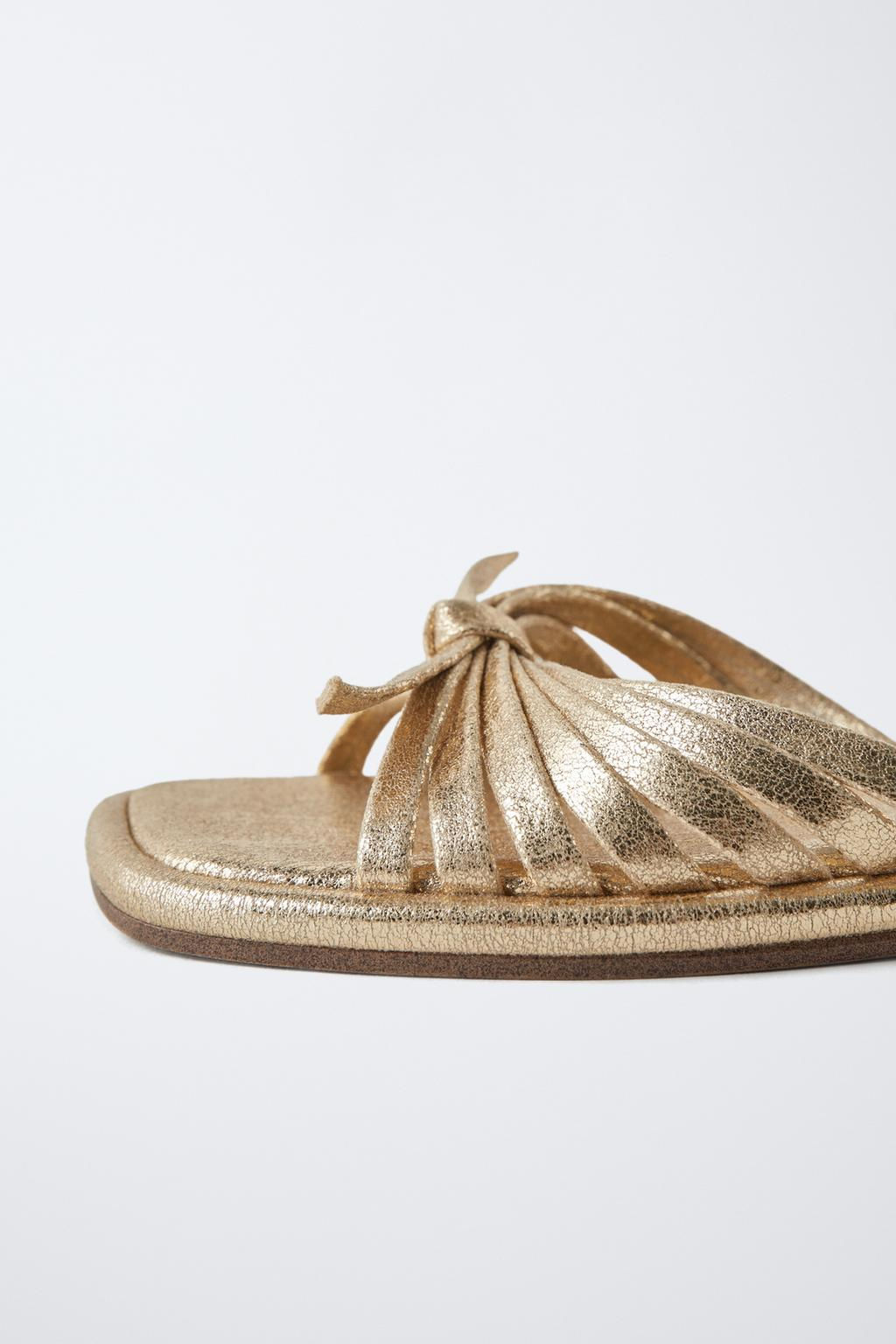 METALLIC SANDALS WITH STRAPS - Zara фото 5