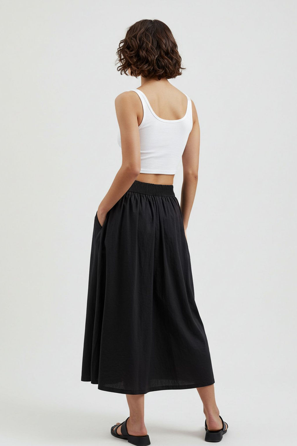 TRENDYOLMILLA Beyaz Klos Maxi Beli Lastikli Dokuma Etek TWOSS25ET00017 фото 24