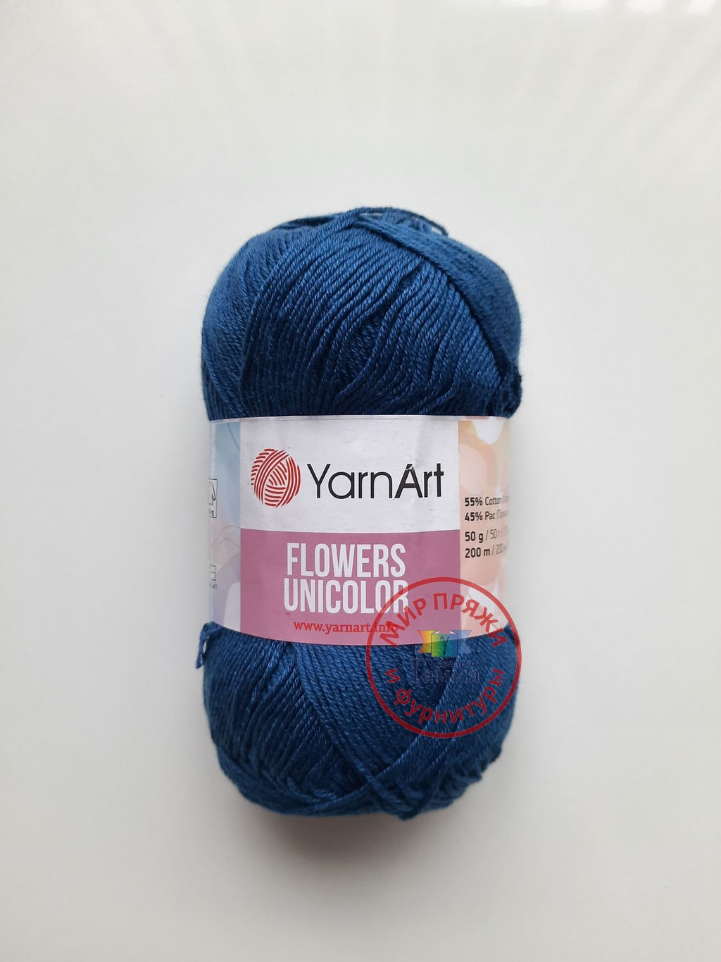 Фловерс однотонный (Flowers Unikolor) пряжа YarnArt 55%хлопок 45%акрил 5х50гр/200м Цвет:758 темно-зеленый