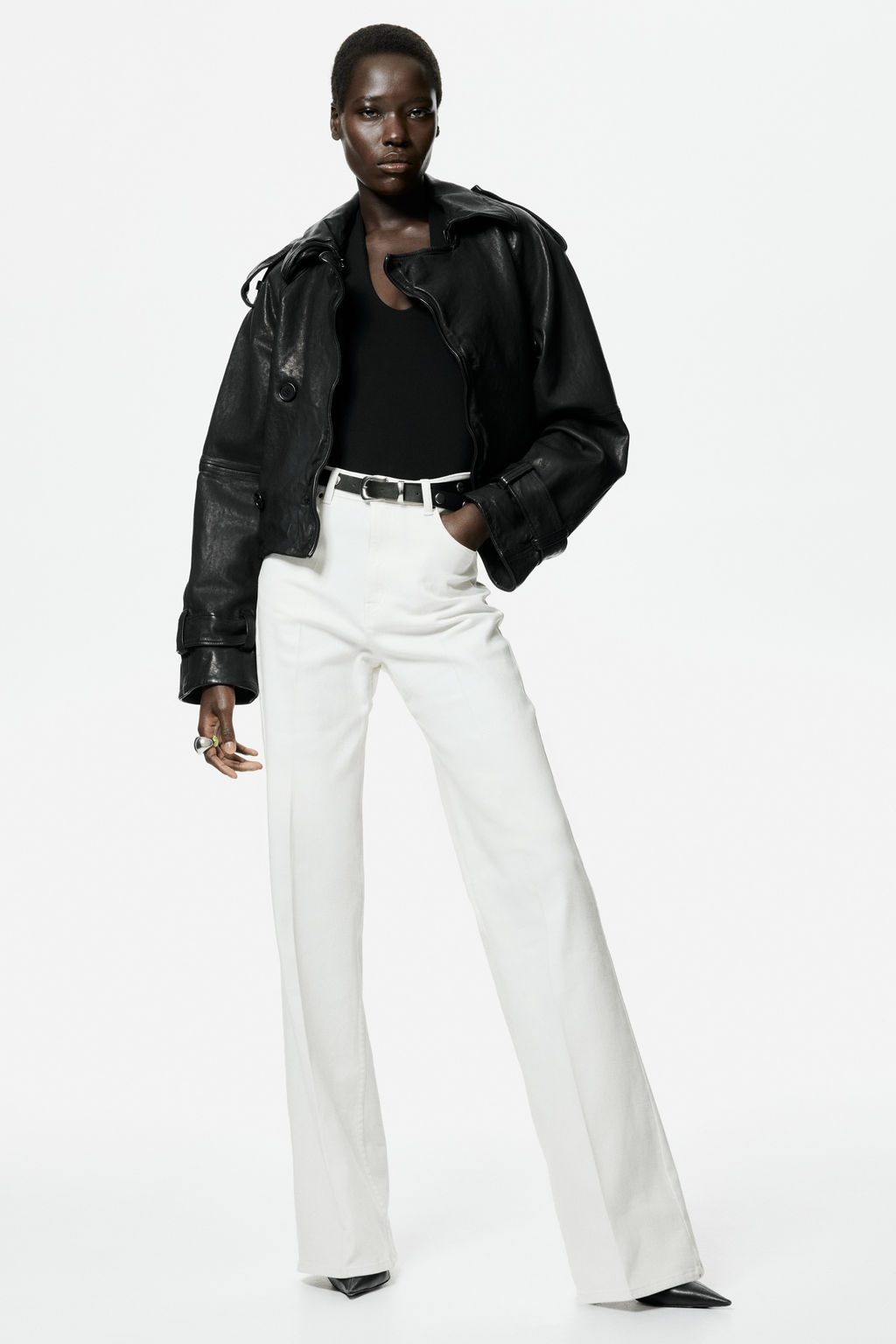 Pantal?n bootcut con cintur?n - H&m фото 5