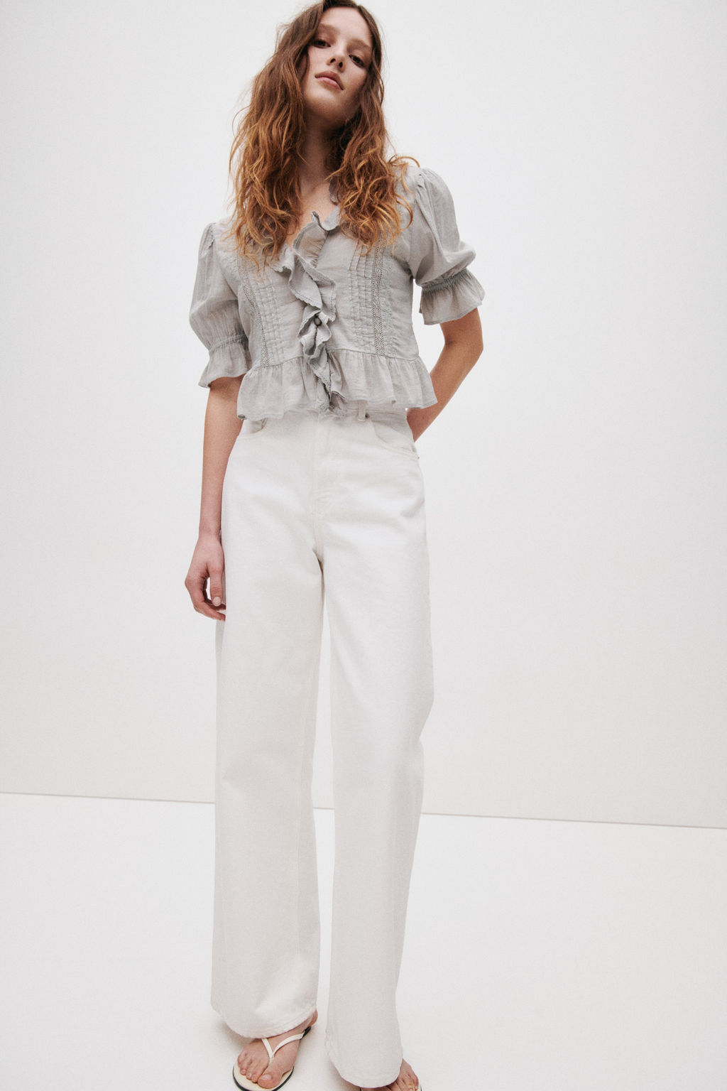 Blusa con ribetes de volante - H&m фото 4