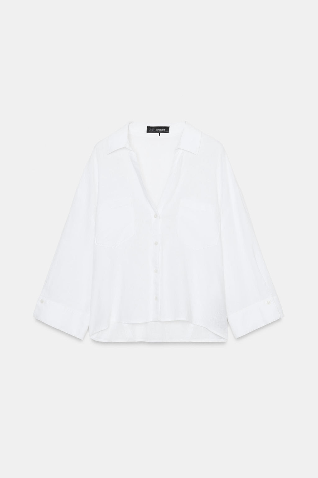 CAMISA FLUIDA CON LINO / Blanco - Zara фото 6