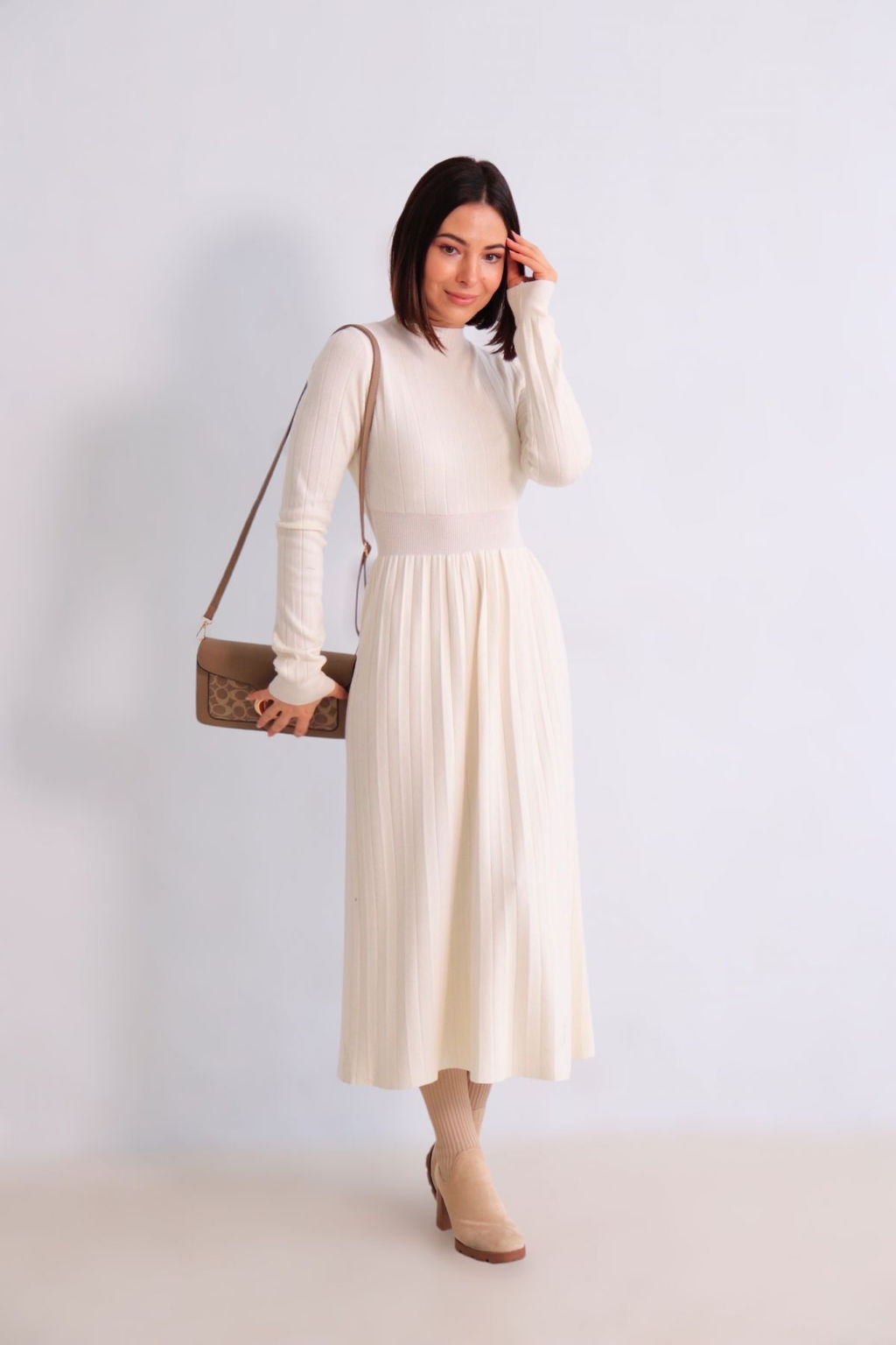 Martichelli Платье вязаное молочное  фото 3