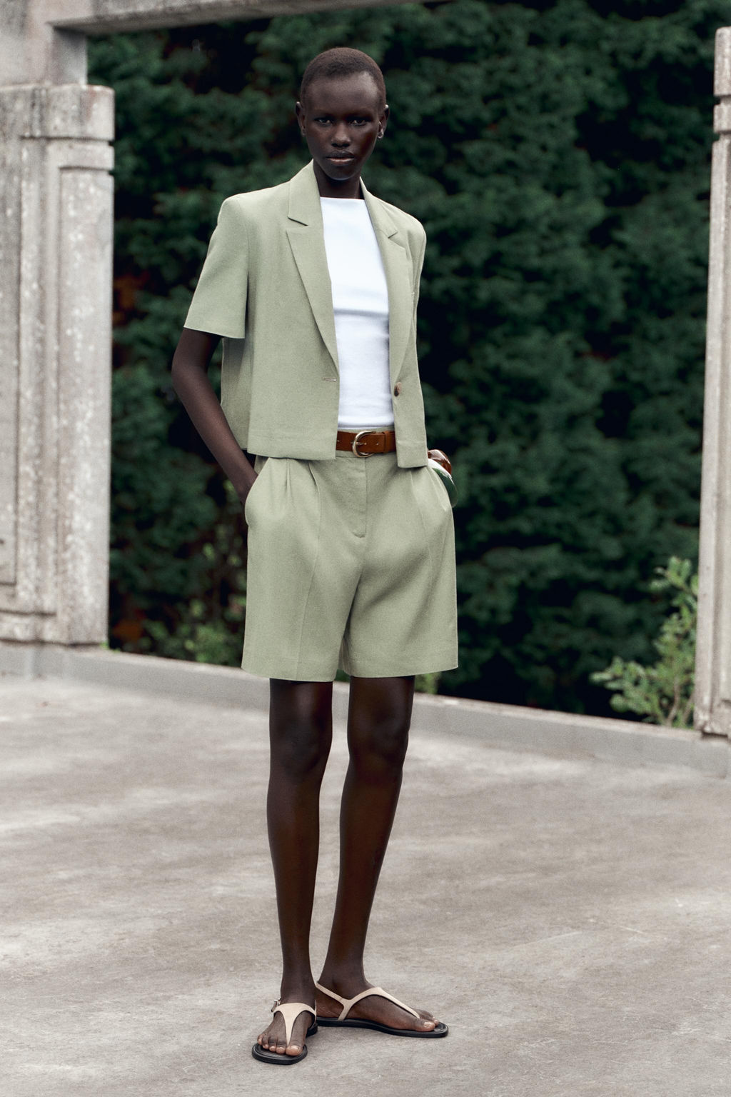 SHORT SLEEVE LINEN BLEND BLAZER - Zara фото 9