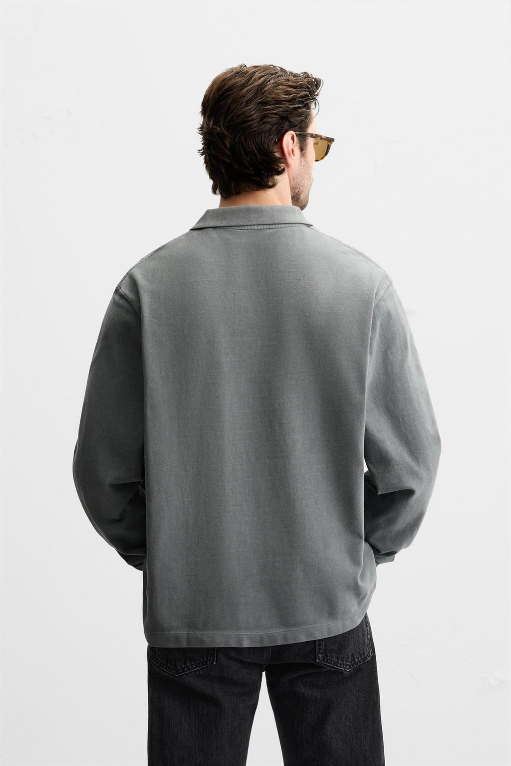 TEXTURED PIQUE POLO SHIRT - Zara фото 19