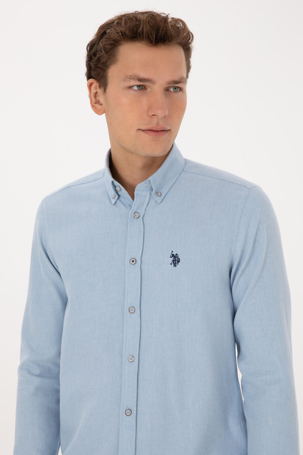 Erkek A__k Mavi Uzun Kollu Basic G_mlek - U.s. polo assn фото 2