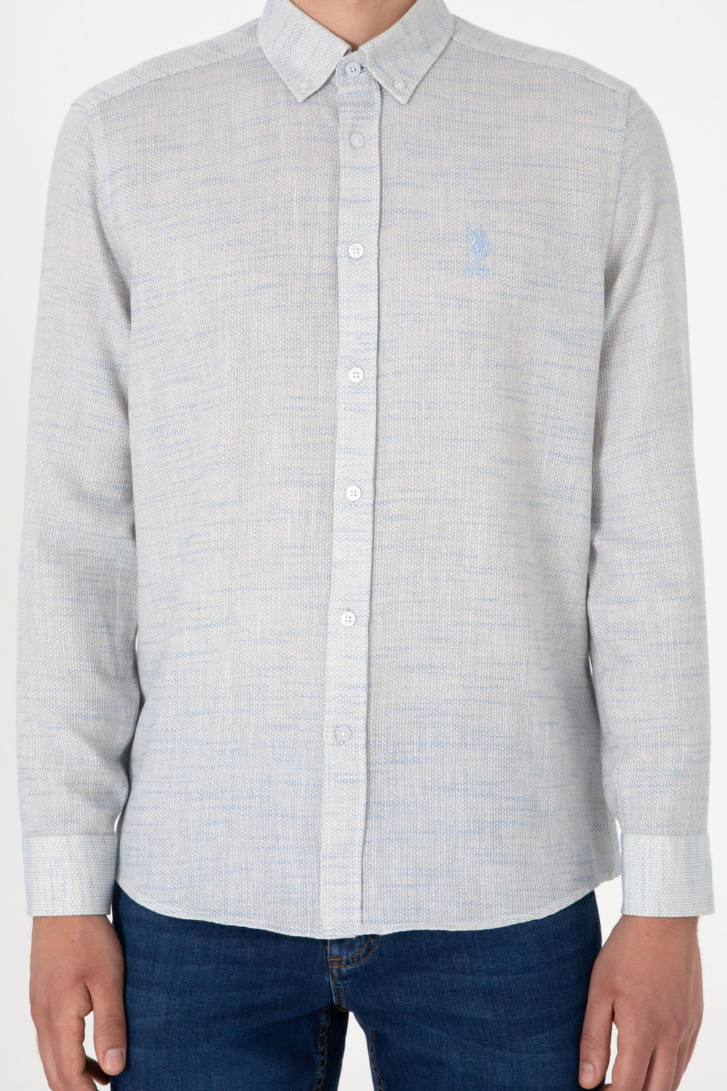 Erkek A__k Mavi Uzun Kollu G_mlek Sepette S_rpriz _ndirim - U.s. polo assn фото 6