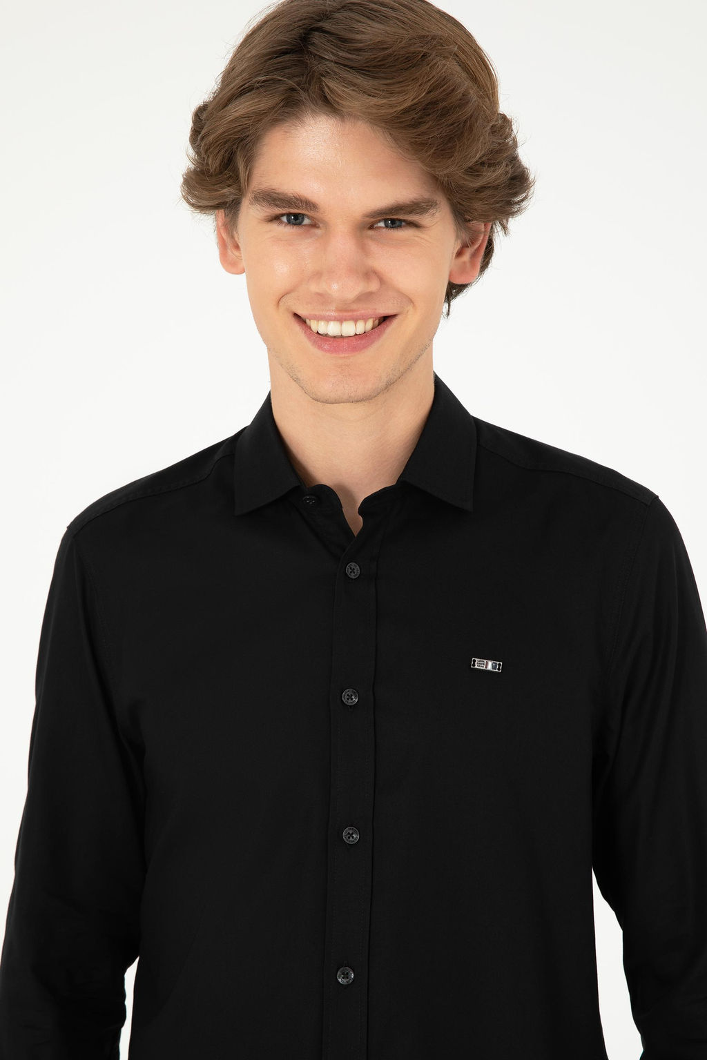 Мужская черная базовая рубашка с длинным рукавом - U.s. polo assn фото 2