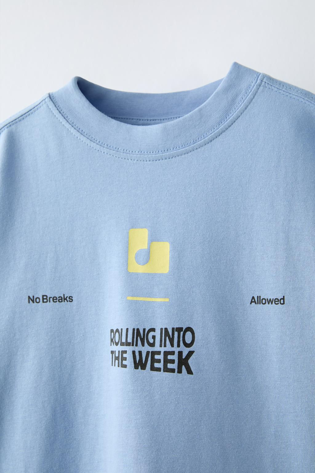 ROLLING INTO THE WEEK SLOGANLI T-SHIRT - Zara фото 3
