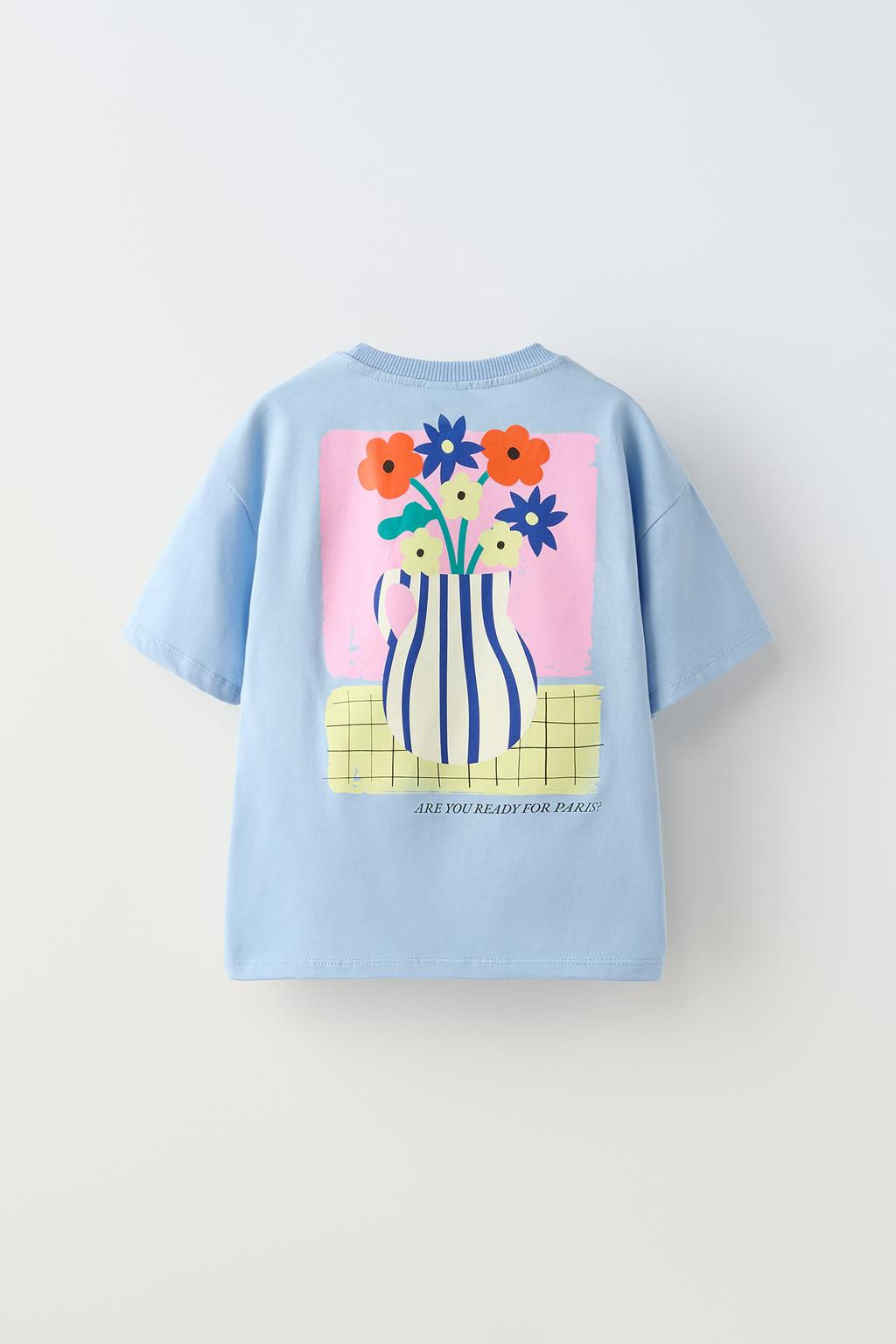 T-SHIRT WITH FLOWER EMBROIDERY - Zara фото 2