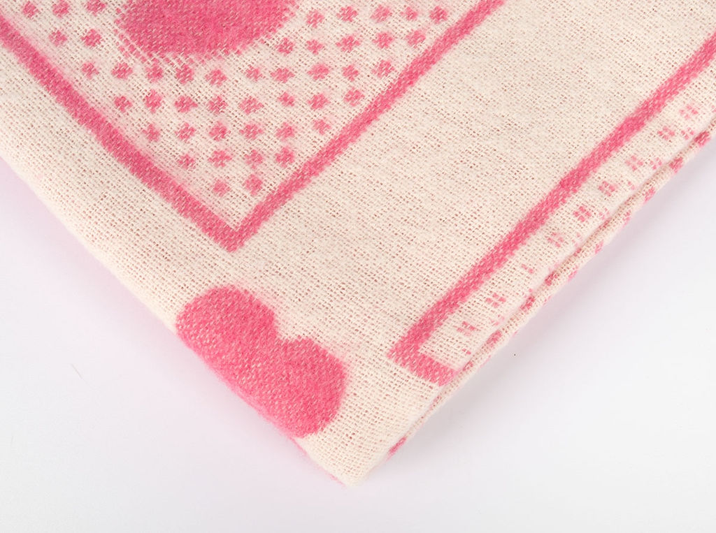 Одеяло Х/Б жаккардовое 100*140 "Барни" цв белый-ярк.роз.