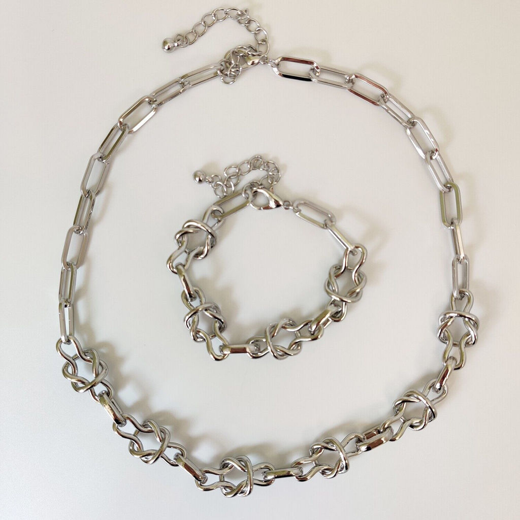 Комплект: колье-цепь и браслет