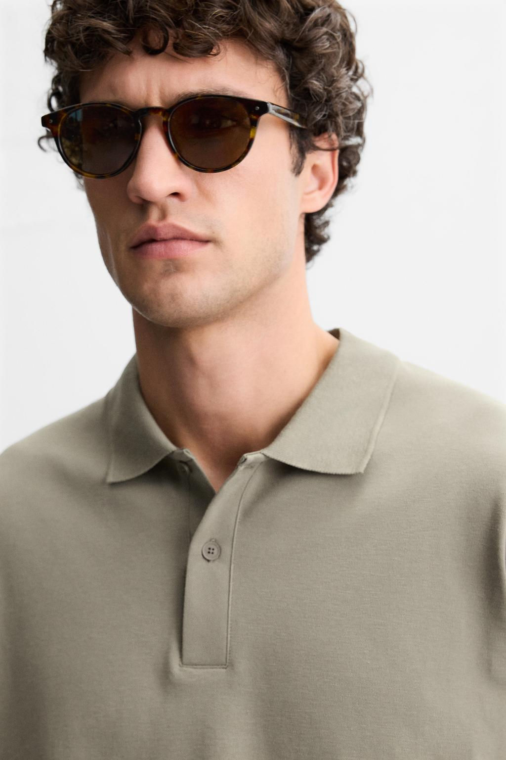 BASIC PIQUE TEXTURE POLO SHIRT - Zara фото 30