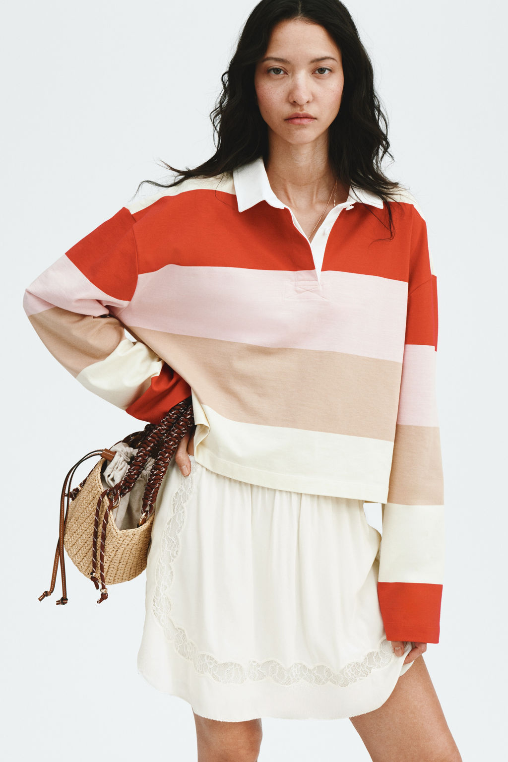 Minifalda de viscosa con inserciones de encaje - H&m фото 7