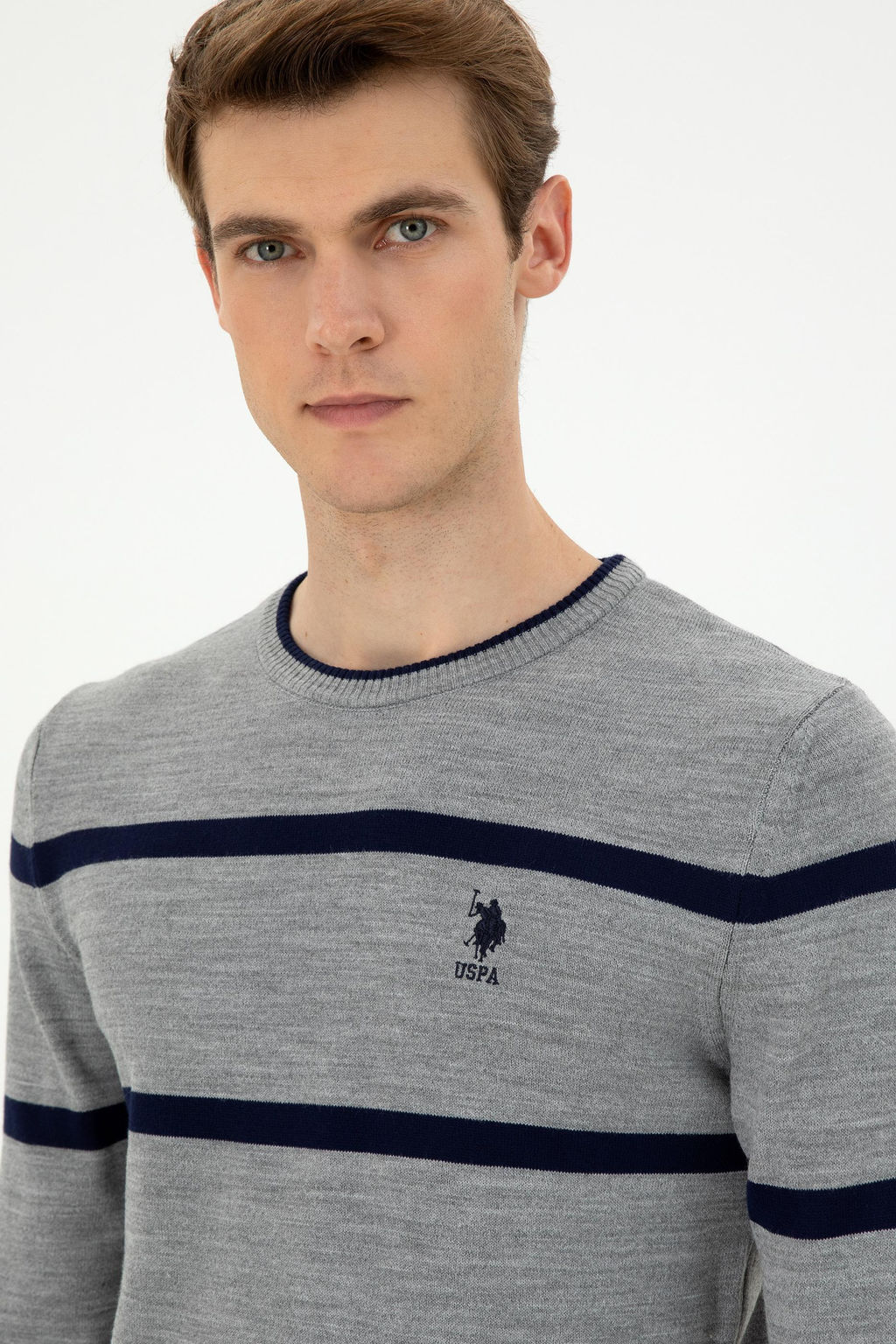 Мужской серый меланжевый свитер - U.s. polo assn фото 2