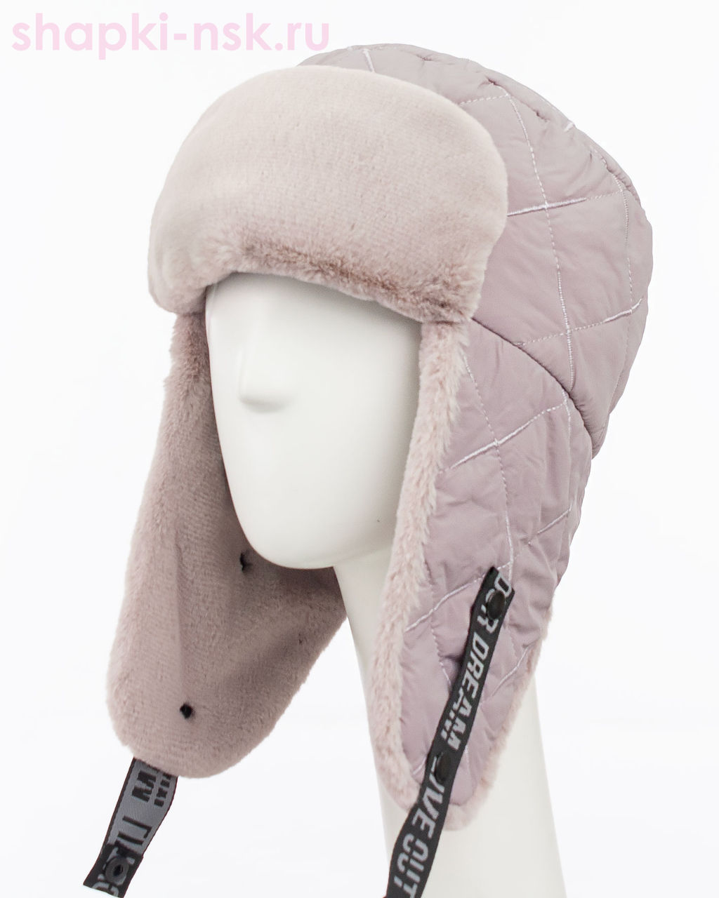 Тиффани плащевка стеганая хит Ушанка женская (56-58)