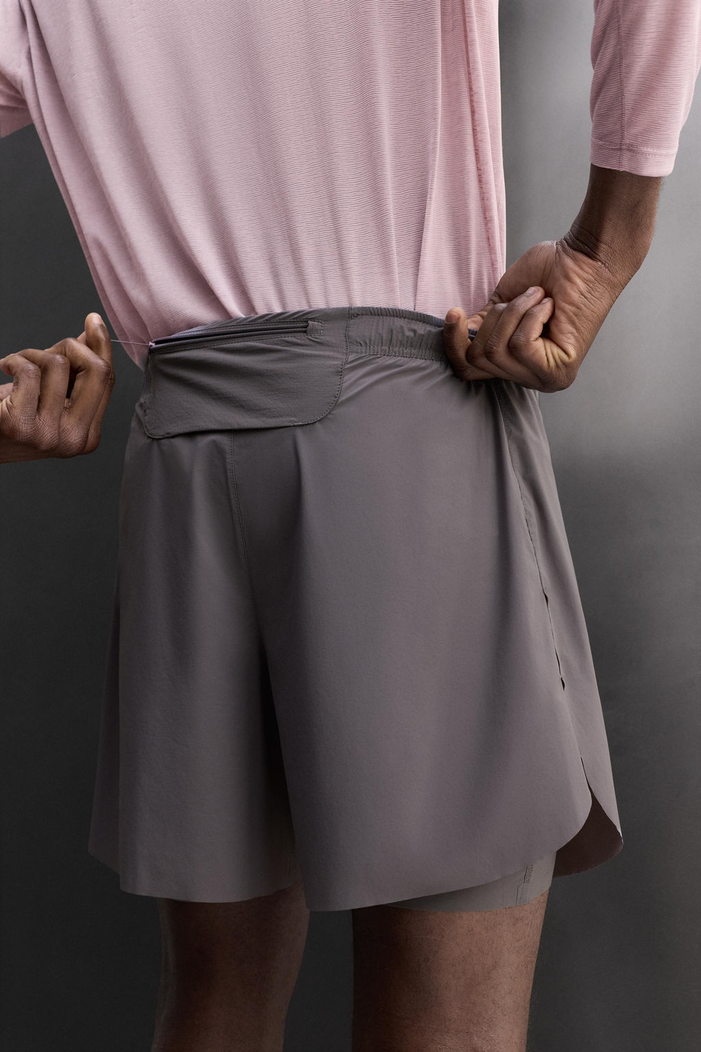 PANTALONES CORTOS RUNNING 2 EN 1 / Morado