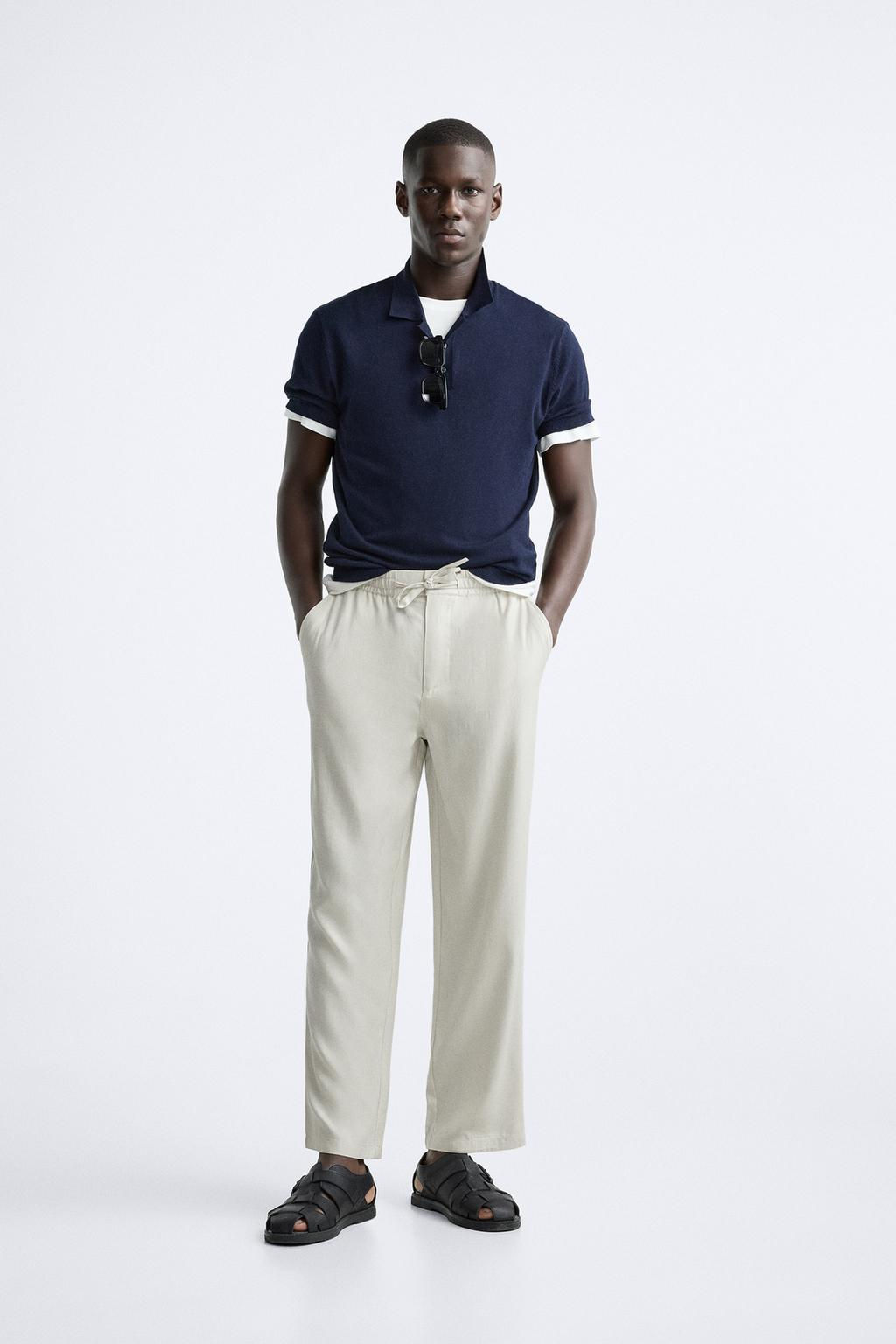 LYOCELL JOGGER WAIST TROUSERS - Zara фото 12