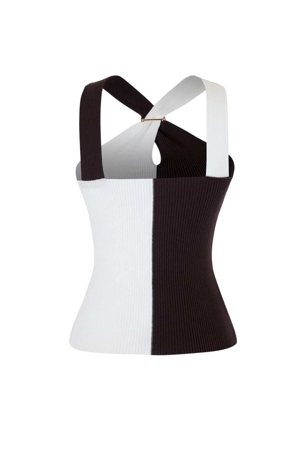 Kahverengi-Ekru Renk Bloklu Gold Tokal? Triko Bluz TWOSS26BZ00314 - Trendyolmilla фото 2