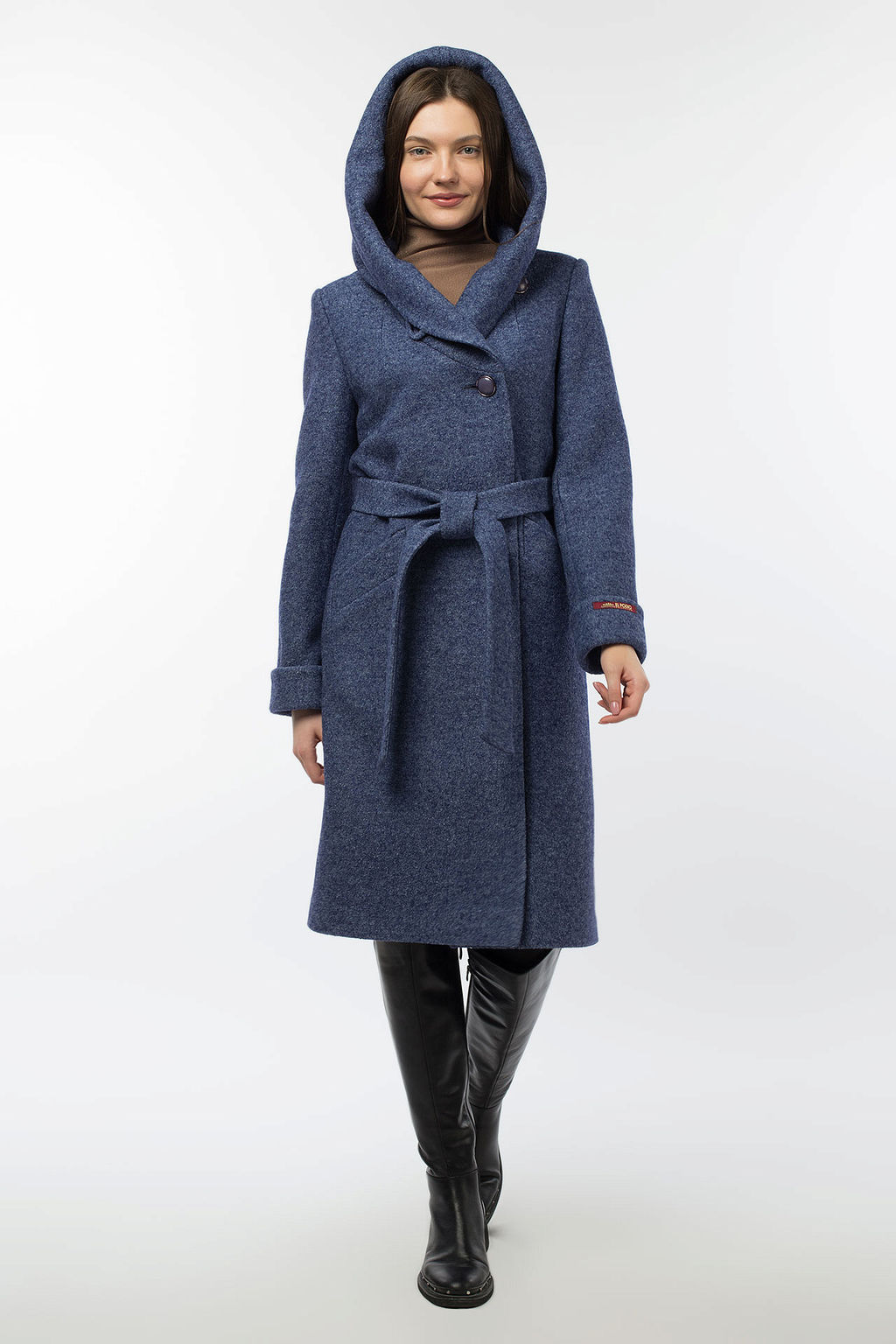 01-10524 Пальто женское демисезонное (пояс) - El podio фото 5