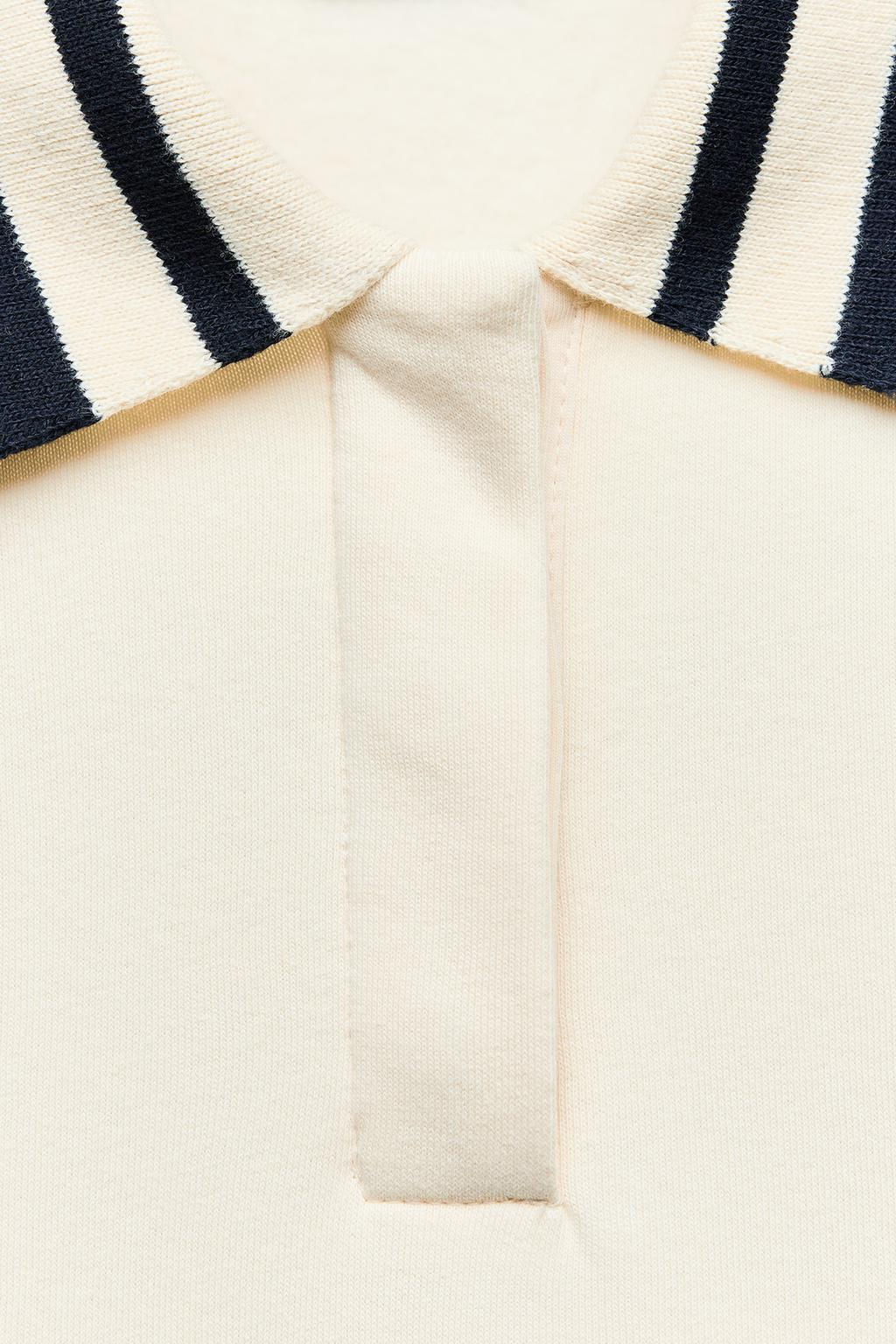 POLO COLLAR SWEATSHIRT WITH SLOGAN - Zara фото 6