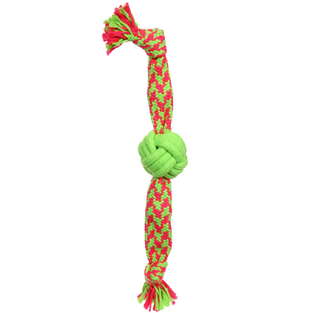 Цена за 2 шт. Игрушка-канат для всех пород собак "Счастливый хвост!", цвет ярко-зеленый, 40*6см/90гр