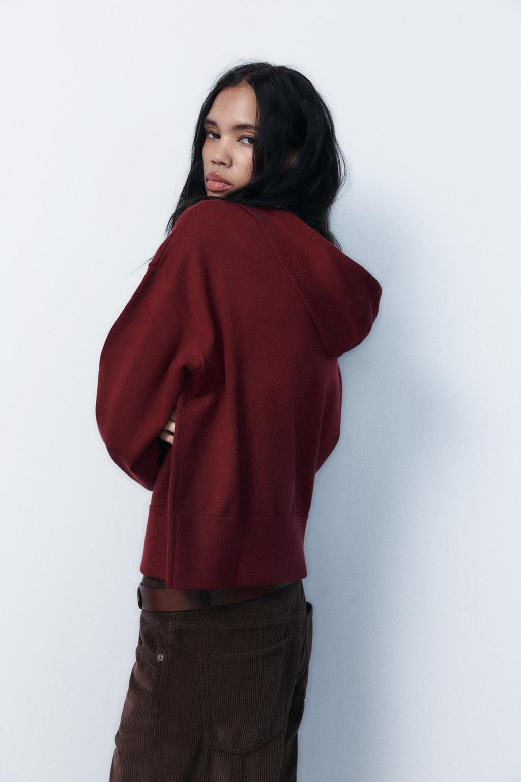 KNIT CARDIGAN WITH HOOD - Zara фото 13