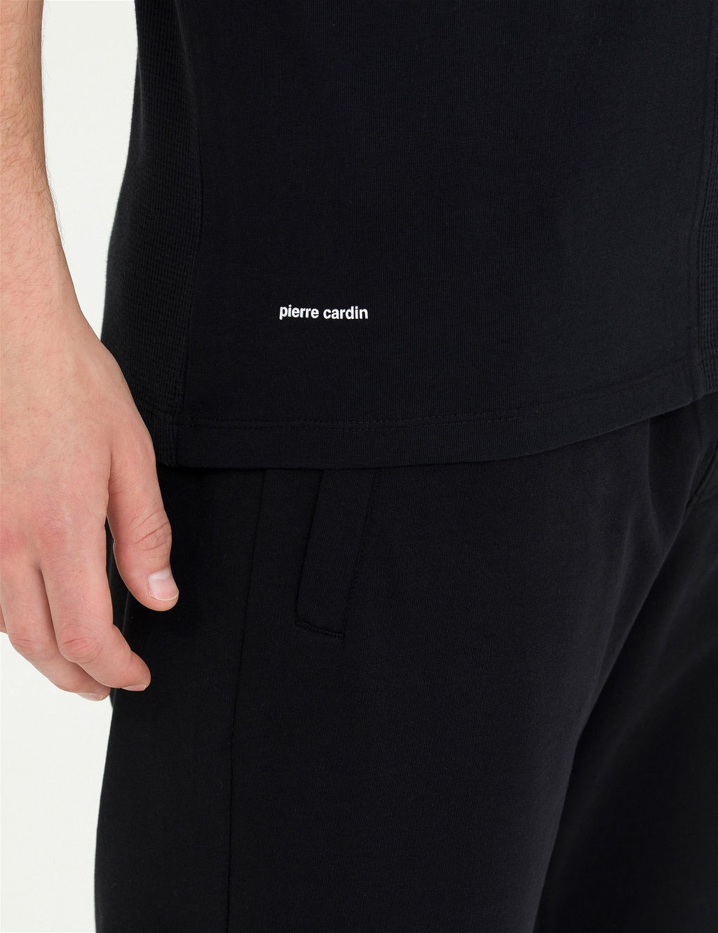 Siyah Regular Fit Bisiklet Yaka Ti__rt