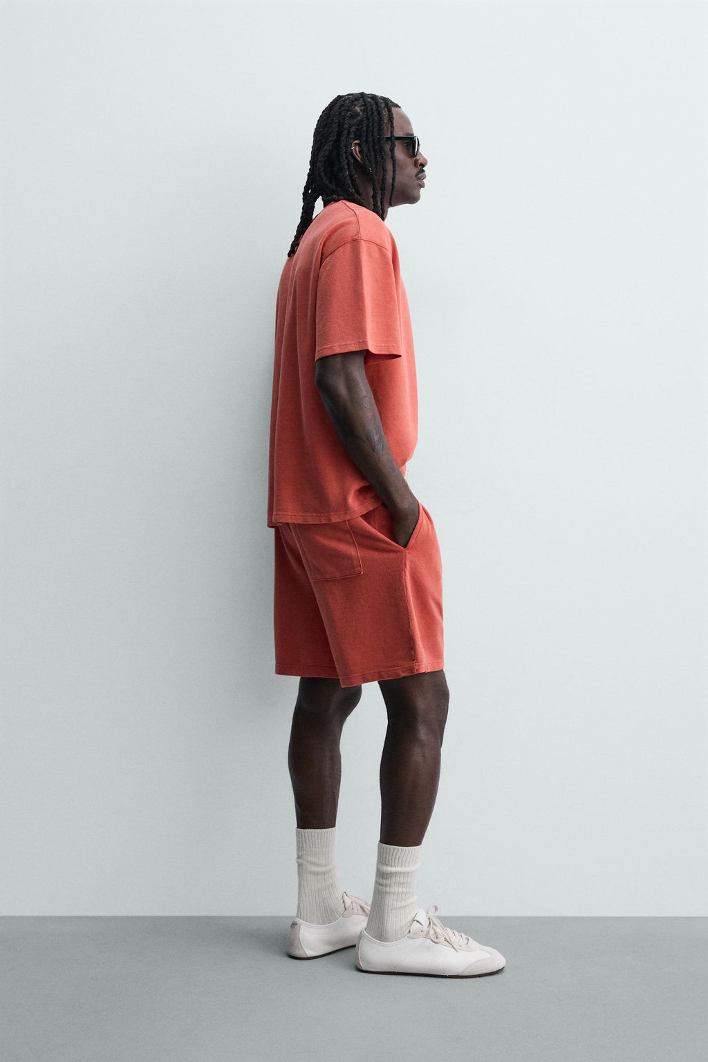 BERMUDA RELAXED FIT ALGOD?N - LINO / Rayas marrones - Zara фото 5