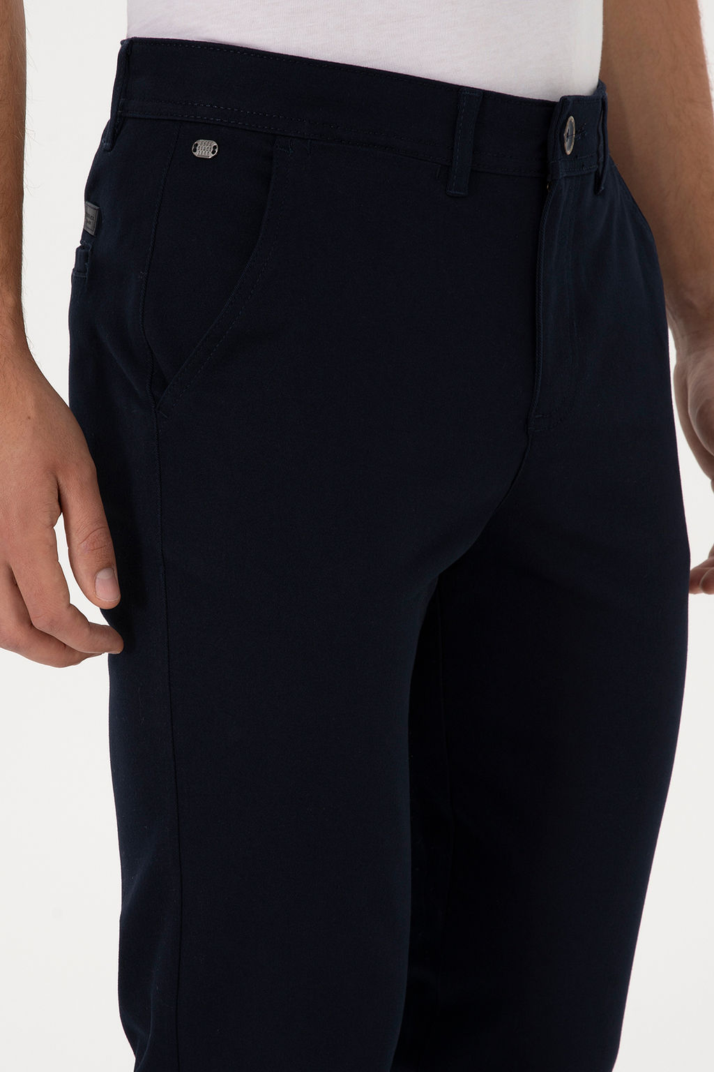 Erkek Lacivert Slim Fit Kanvas / Chino Pantolon - U.s. polo assn фото 11